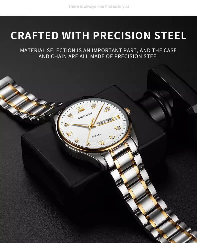 Stainless Steel Ultra Thin Quartz Watch for Men