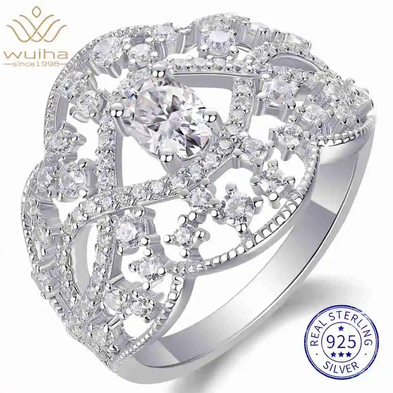 925 Sterling Silver Moissanite Diamonds Wedding Band