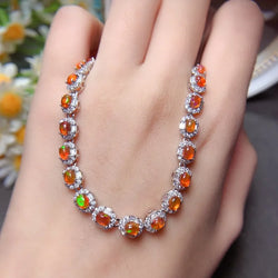 sterling silver fire opal bracelet