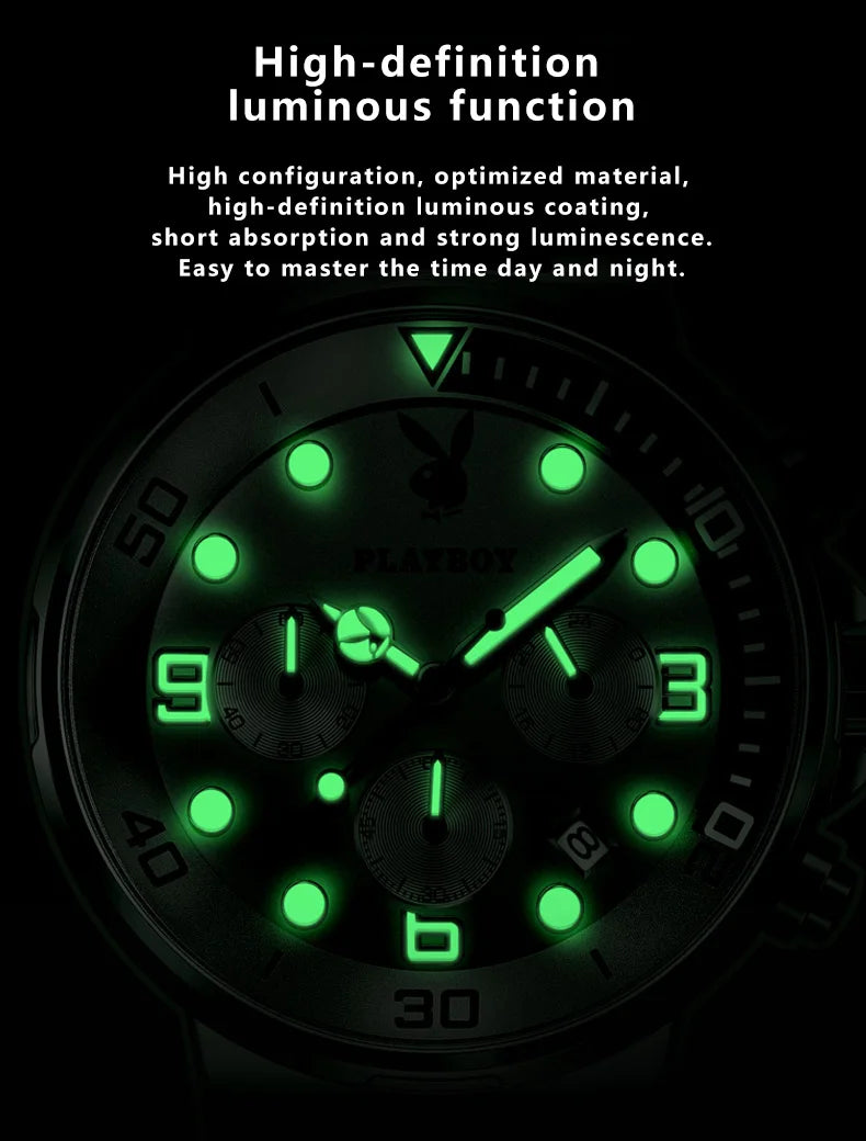 Stainless Steel Silicone Casual Quartz Sports Watch for Men