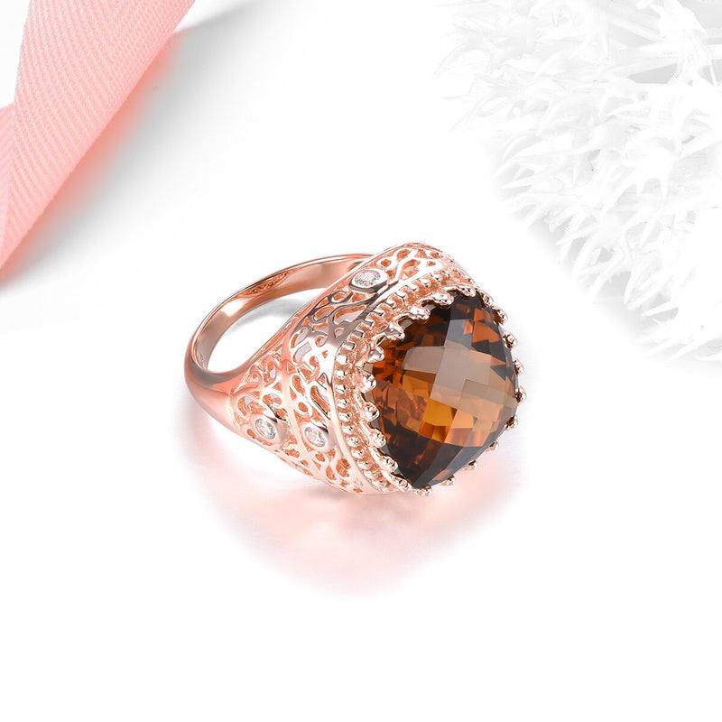 Rose Gold Plated Rutile 9.2ct Ring for Women