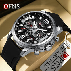 Stainless Steel Classic Multifunction Quartz Automatic Date Chronograph Watch for Men