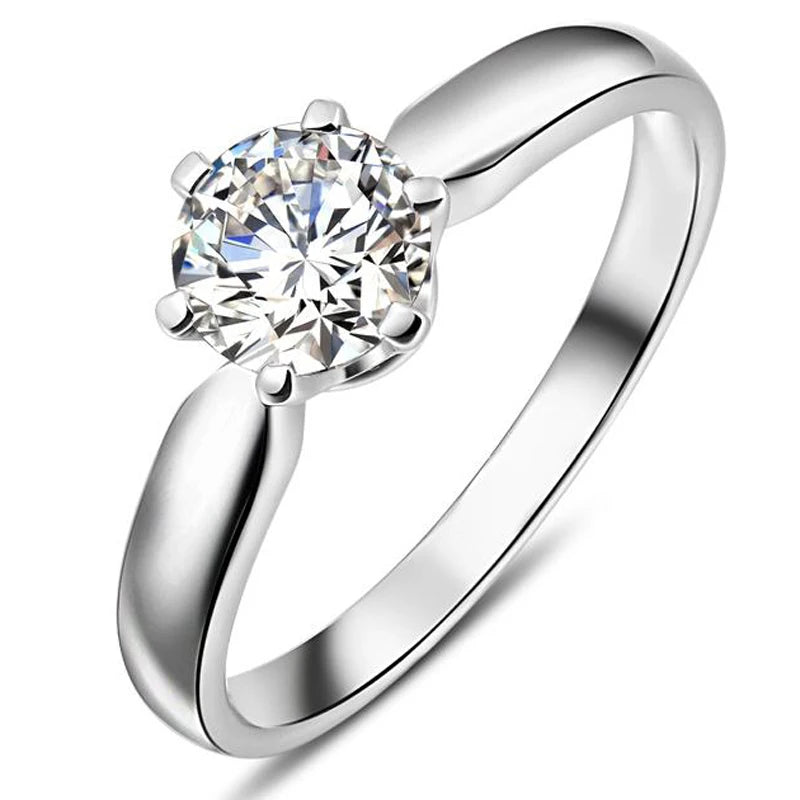 925 Sterling Silver 1/2 Carat Moissanite Ring for Women