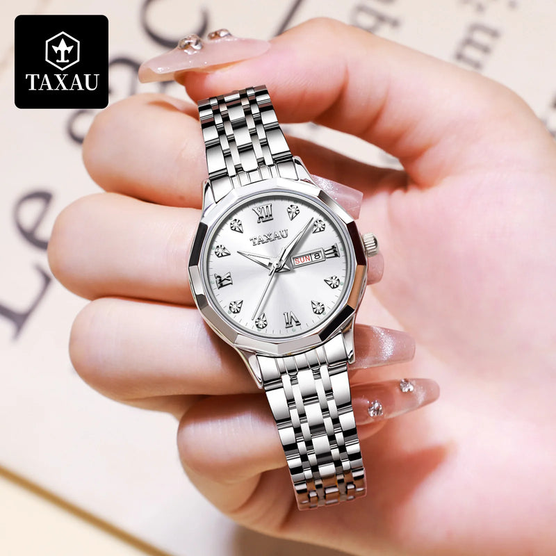 Stainless Steel Luxury Quartz Watch for Women