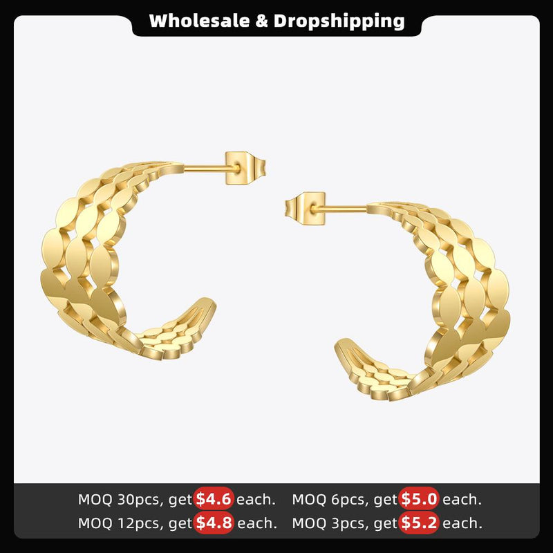 ENFASHION Dot Row Stud Earrings For Women Piercing Pendientes Stainless Steel Fashion Jewelry Gold Color Earring Gift E1242