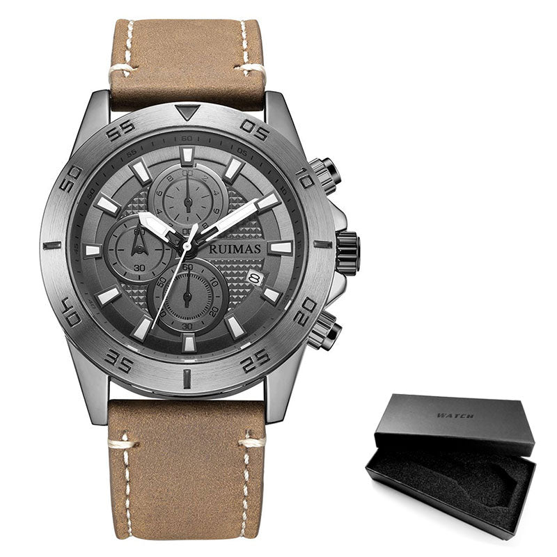 Stainless Steel Quartz Chronograph Luminous Watch for Men