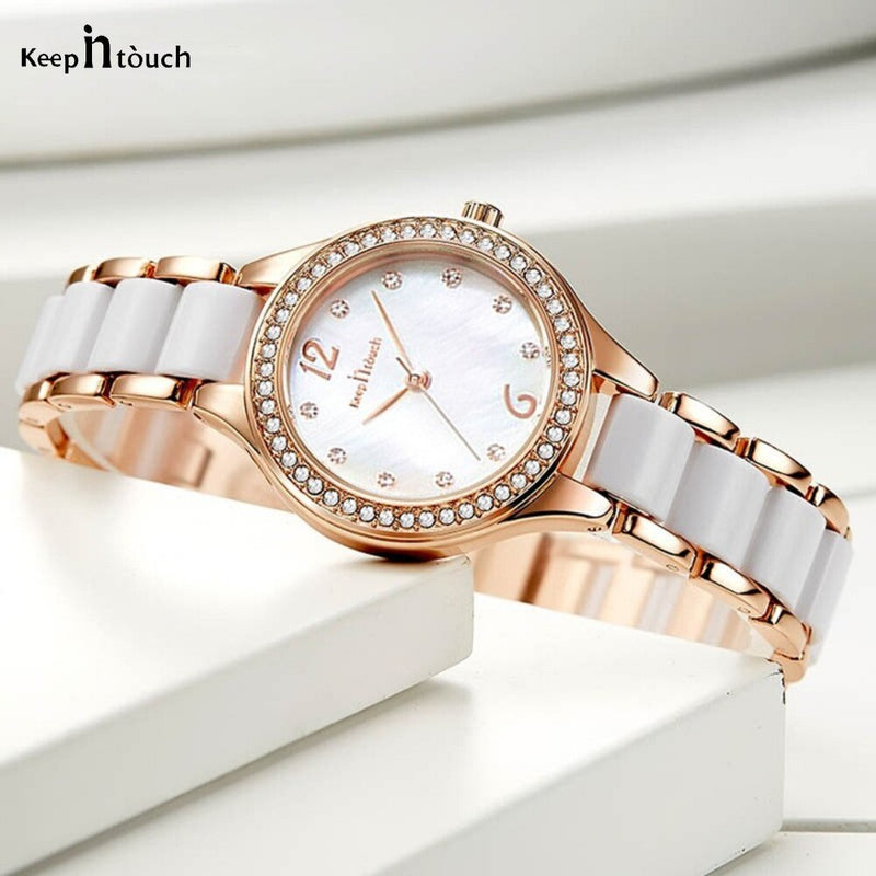 New Fashion Women Watches Waterproof Ceramic Quartz Lady Clock For Girl Dress Diamond Female Gift Relogio Feminino