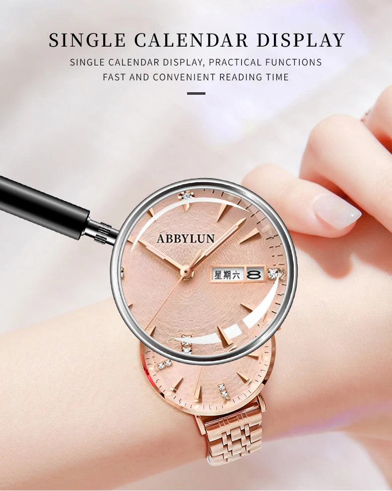 Gold Stainless Steel Creative Bracelet Watch for Women