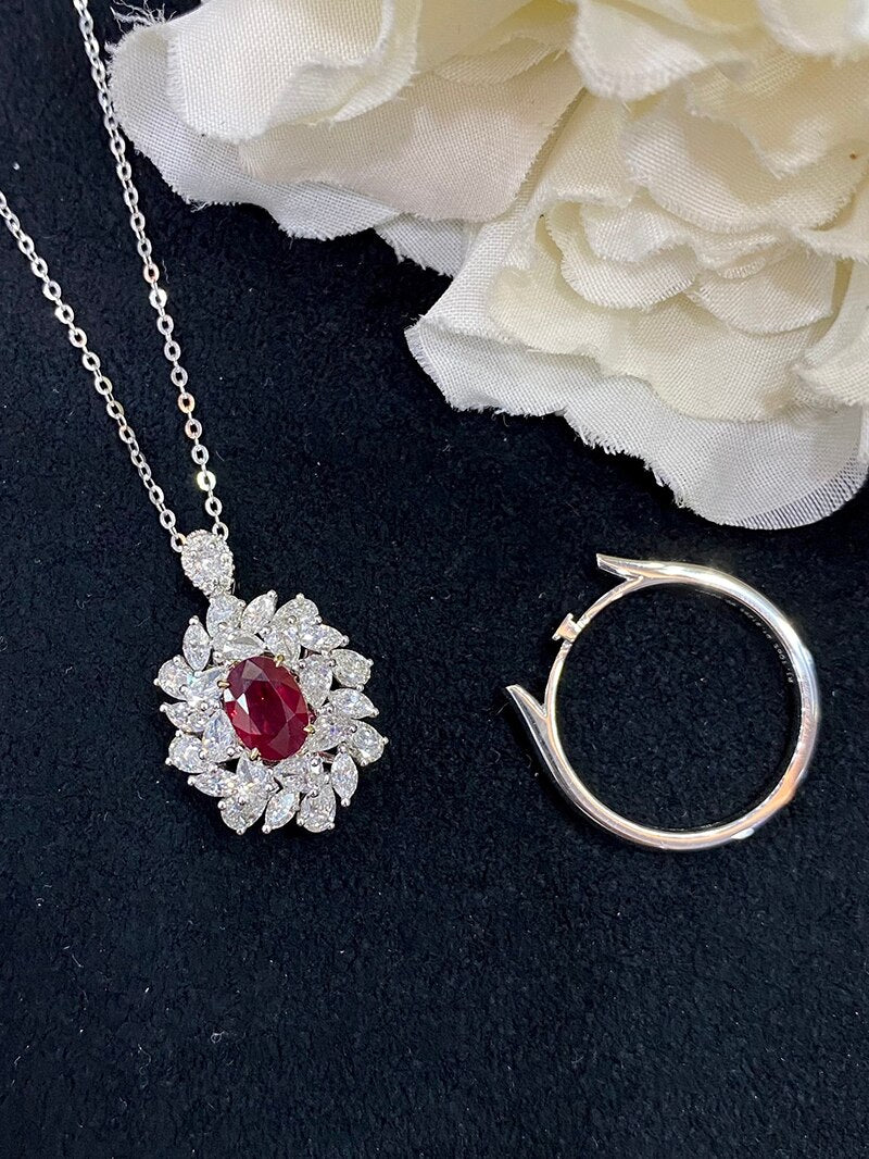 18K White Gold Ruby Ring for Her