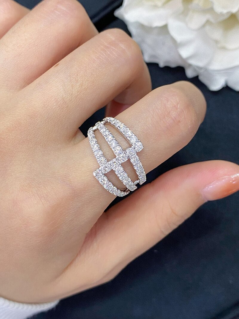 18K Gold & Diamond Two-Tone Wedding Band for Women