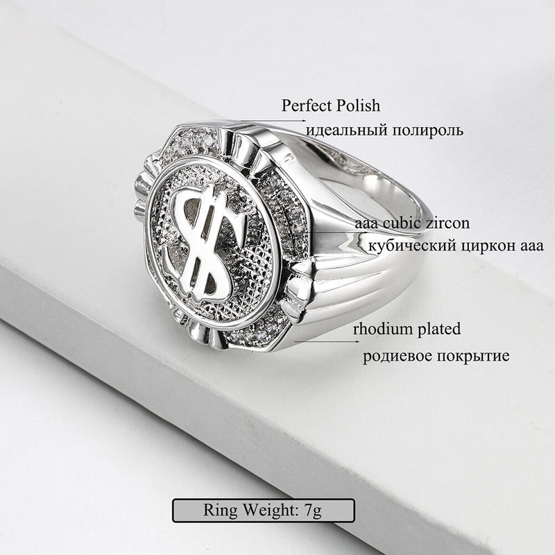 Sterling Silver Cubic Zirconia Ice Out Ring for Men