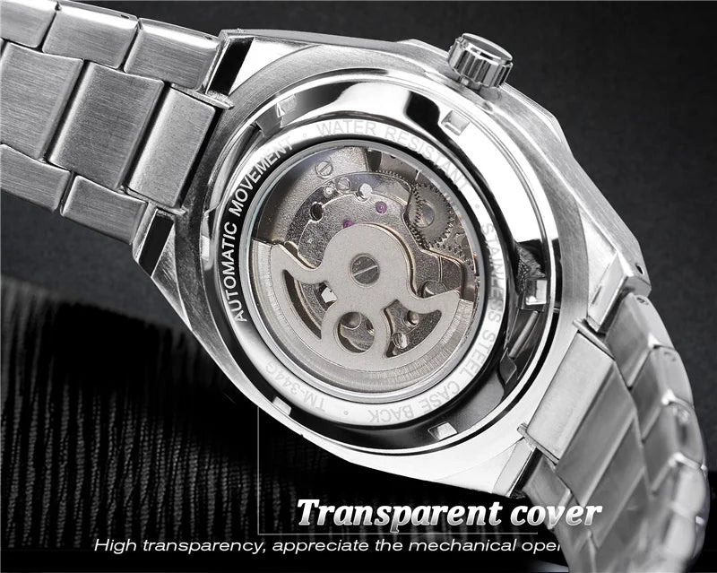 Stainless Steel Automatic Mechanical Military Sports Watch for Men