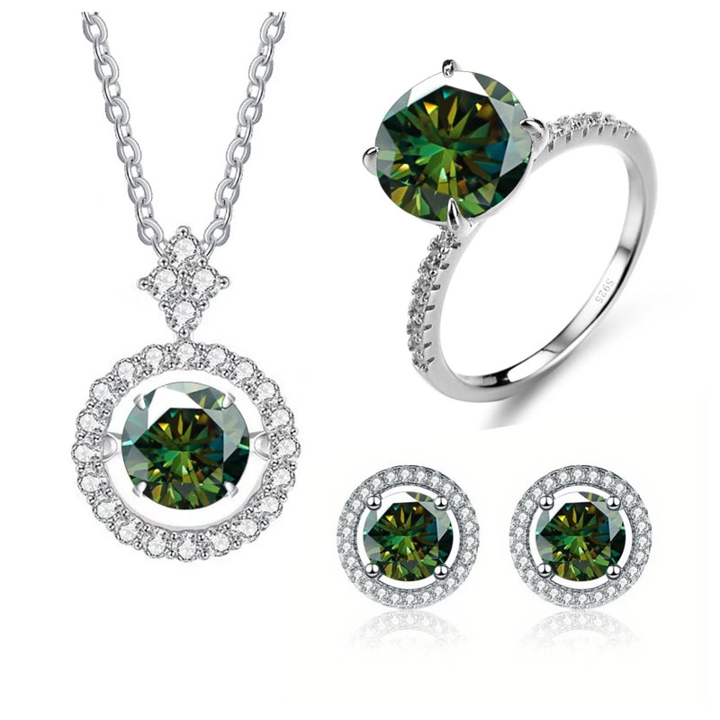 Sterling Silver Moissanite Jewelry Set for Women