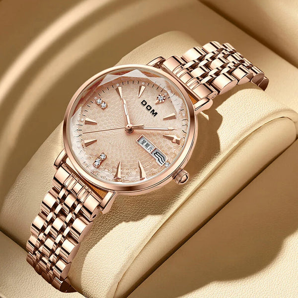 Stainless Steel Diamonds Watchband Wrist Watch for Women