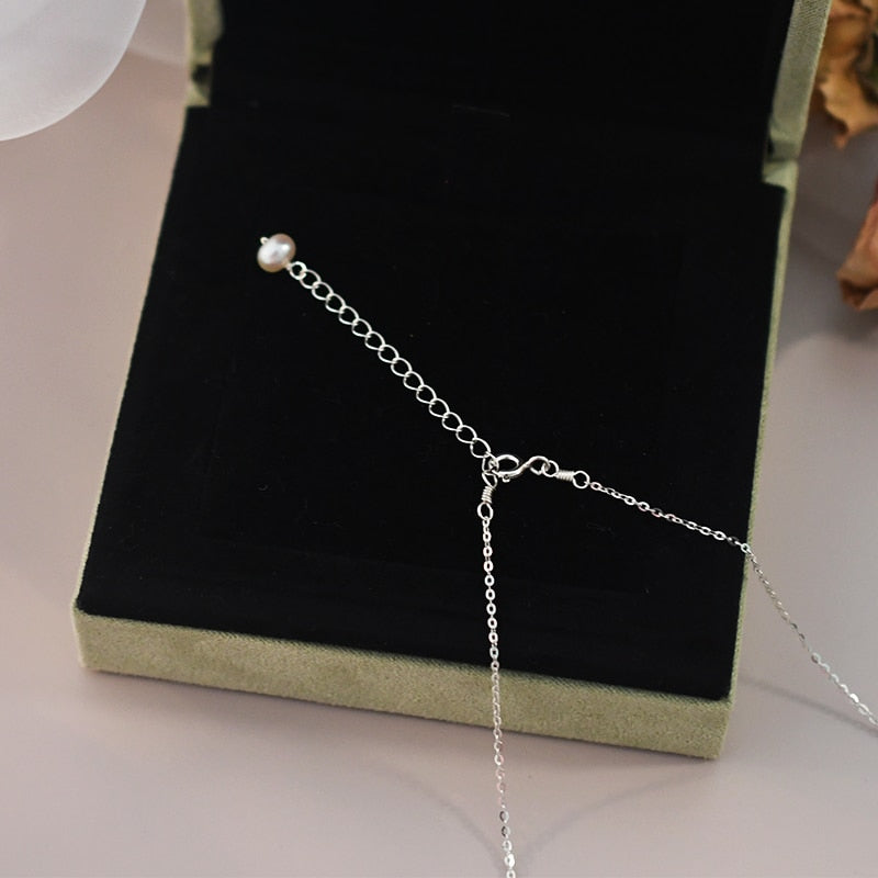 925 Sterling Silver Freshwater Pearl Necklace for Women