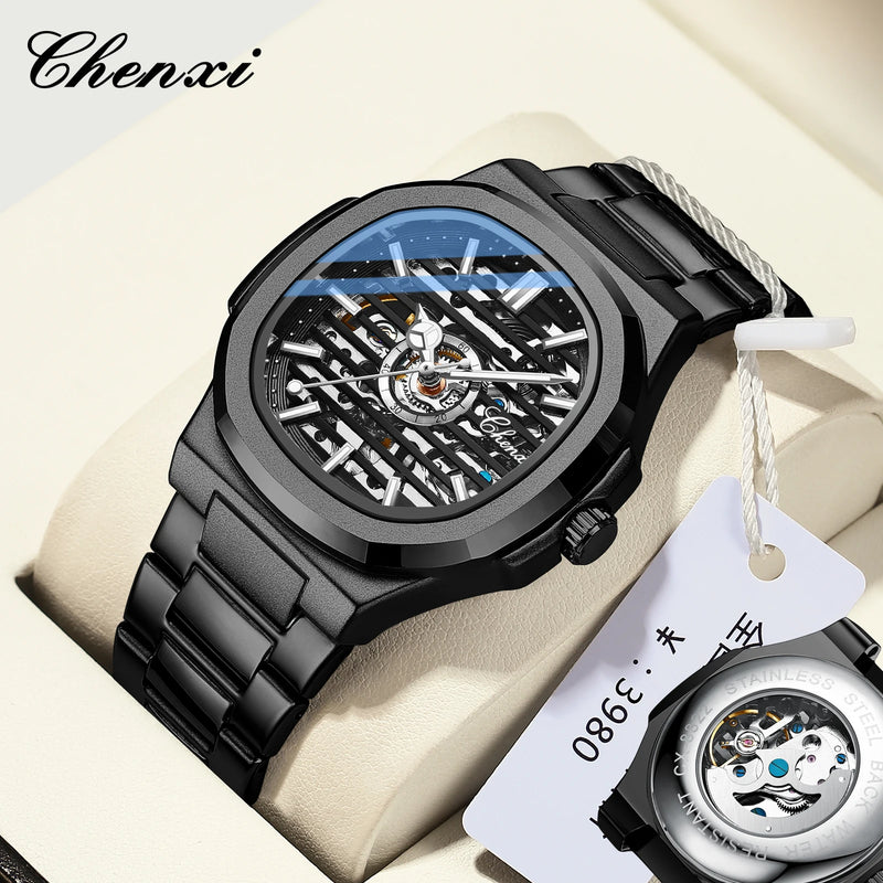 Stainless Steel Automatic Luminous Mechanical Wristwatch for Men