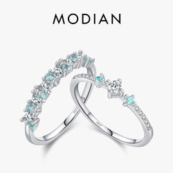 Sterling Silver Paraiba CZ Eternity Band Ring for Women