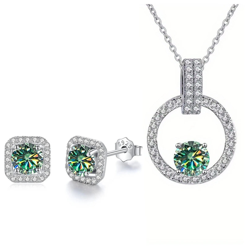 925 Sterling Silver Moissanite Bridal Jewelry Set for Women