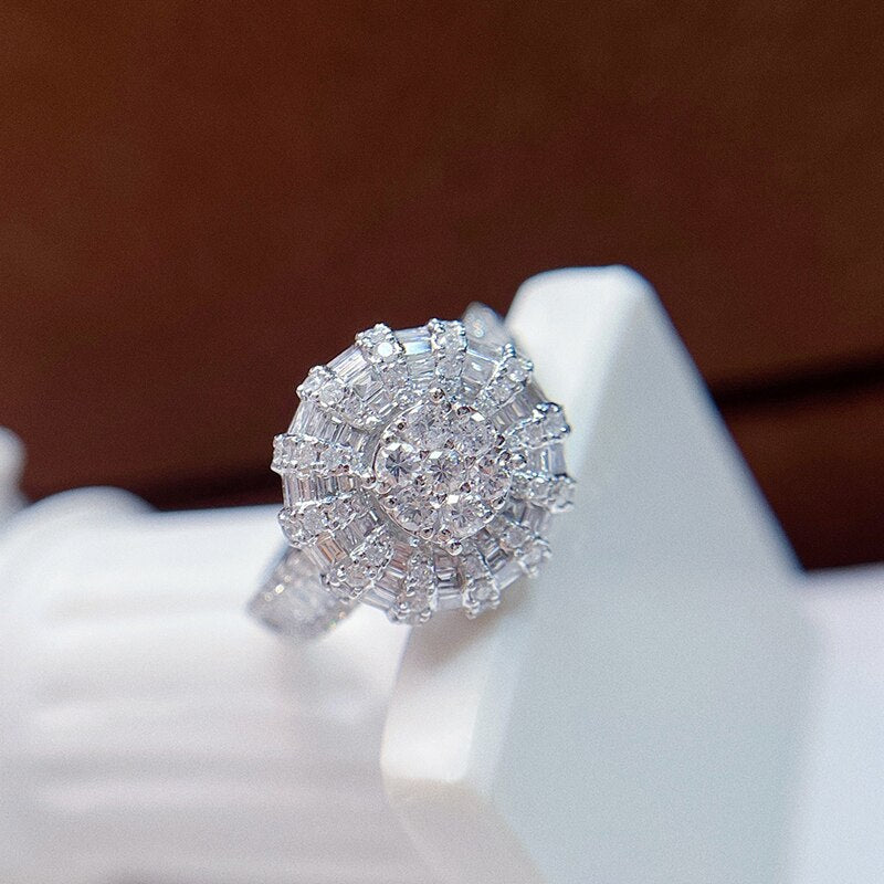18K White Gold Diamond Earrings Set for Women