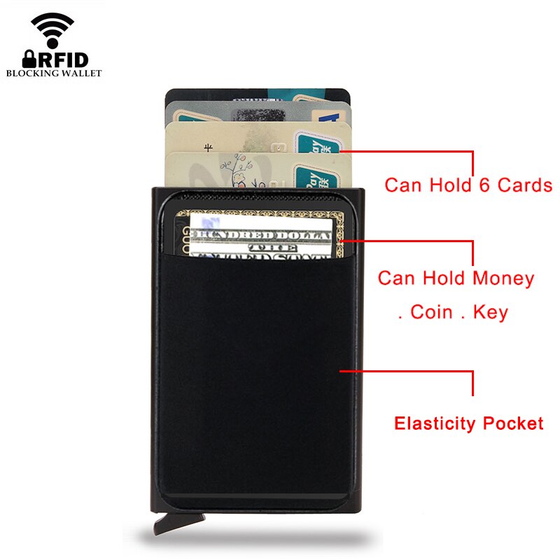 Stainless Steel RFID Smart Slim Pop Up Wallet for Men