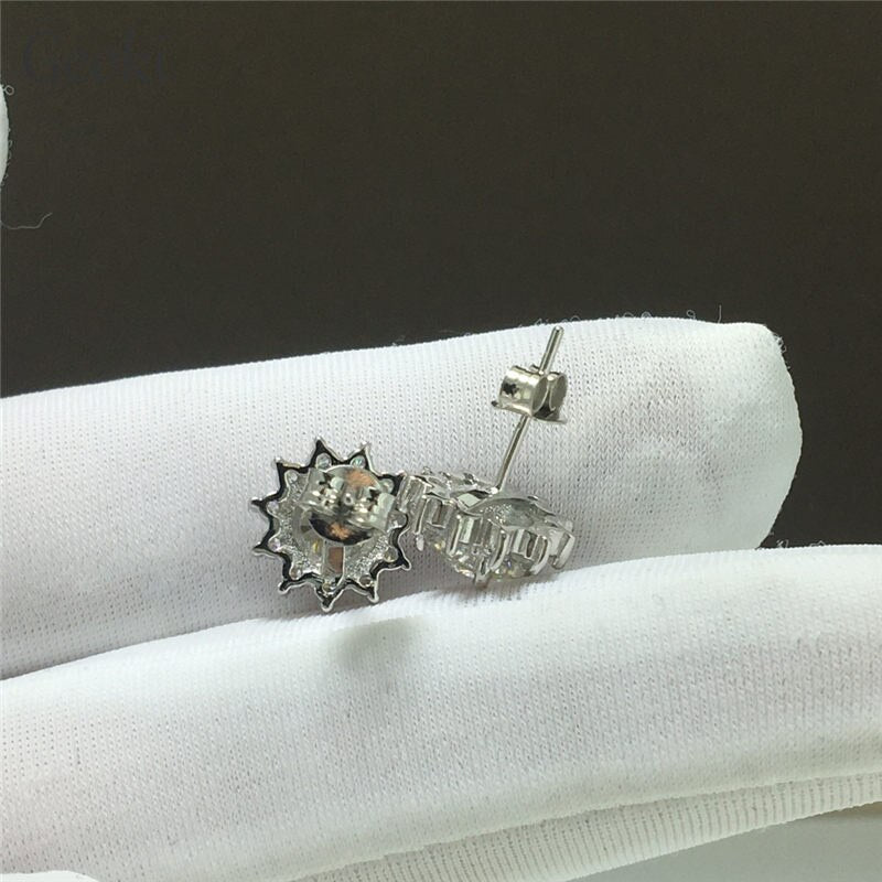 Sterling Silver 2.00ctw Diamond & Moissanite Snowflake Stud Earrings for Her