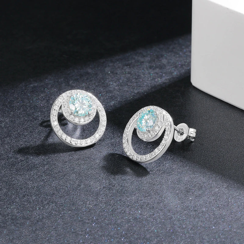 925 Sterling Silver Moissanite Diamond Wedding Bubble Studs Earrings for Women and Men