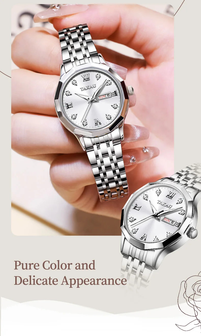 Stainless Steel Luxury Quartz Watch for Women