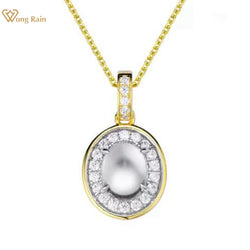 18K Gold Plated Sterling Silver Oval Jade Pendant Necklace for Women