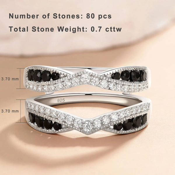 925 Sterling Silver Ring Enhancer with 5A Cubic Zircon for Women