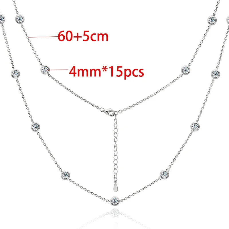 Silver Moissanite Necklace for Women