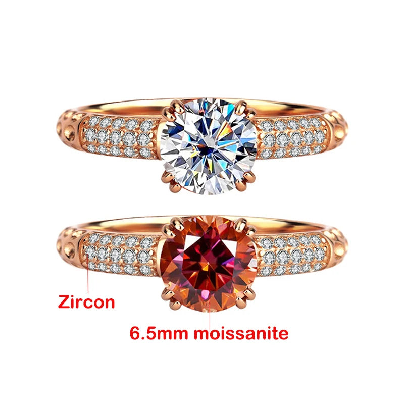 Rose Gold 1CT Moissanite Ring for Women