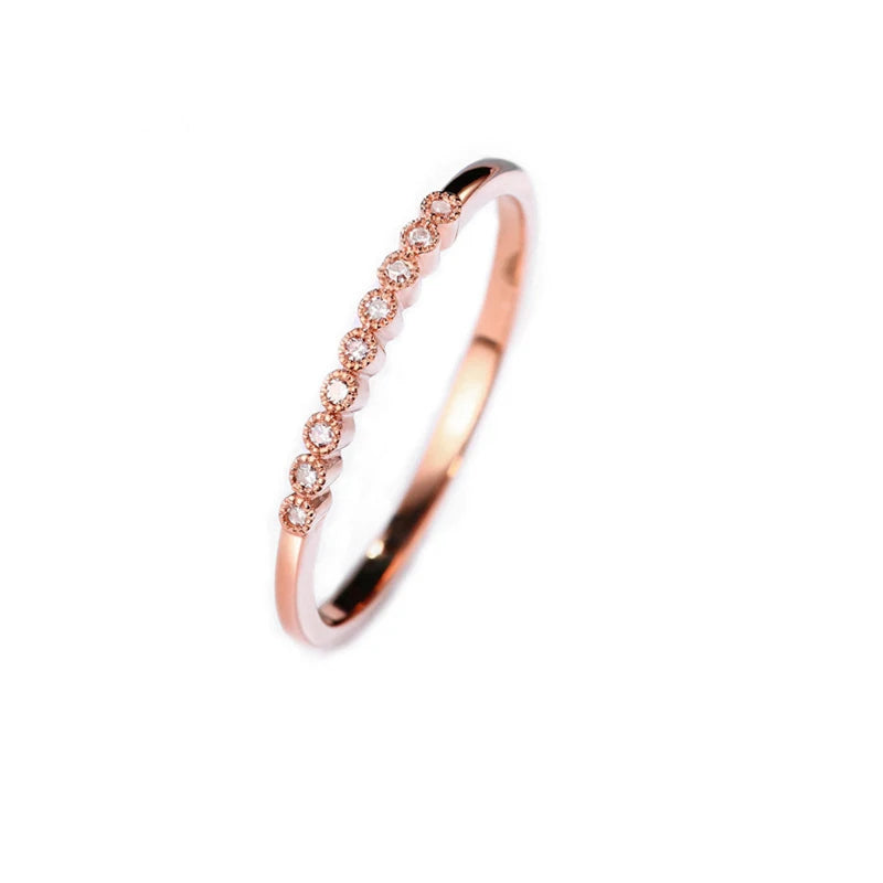 10k Rose Gold Natural Diamonds Ring for Women