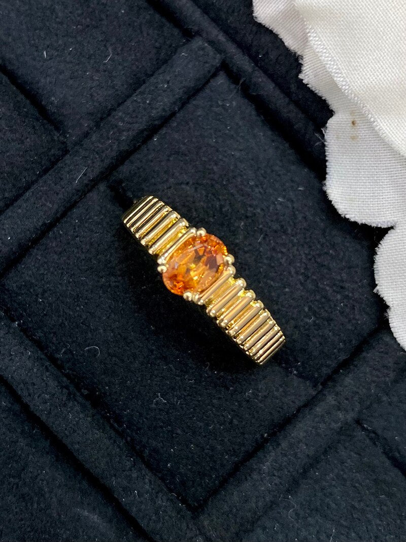 18K Yellow Gold Spessartite Ring for Women