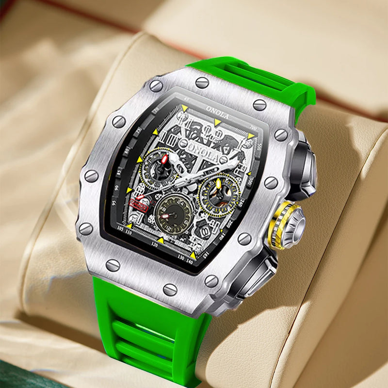 Stainless Steel Multifunction Luminous Sports Watch for Men