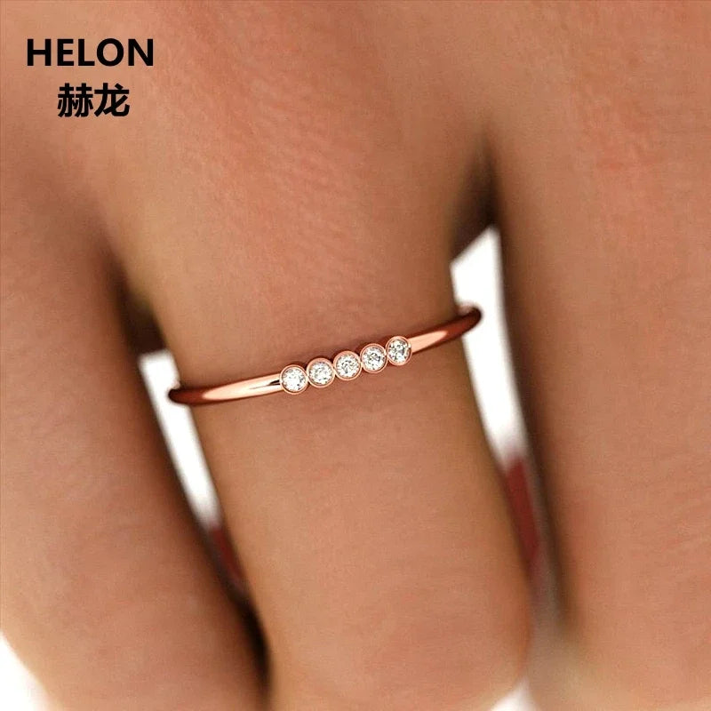 14k Rose Gold Natural Diamonds Engagement Ring for Women