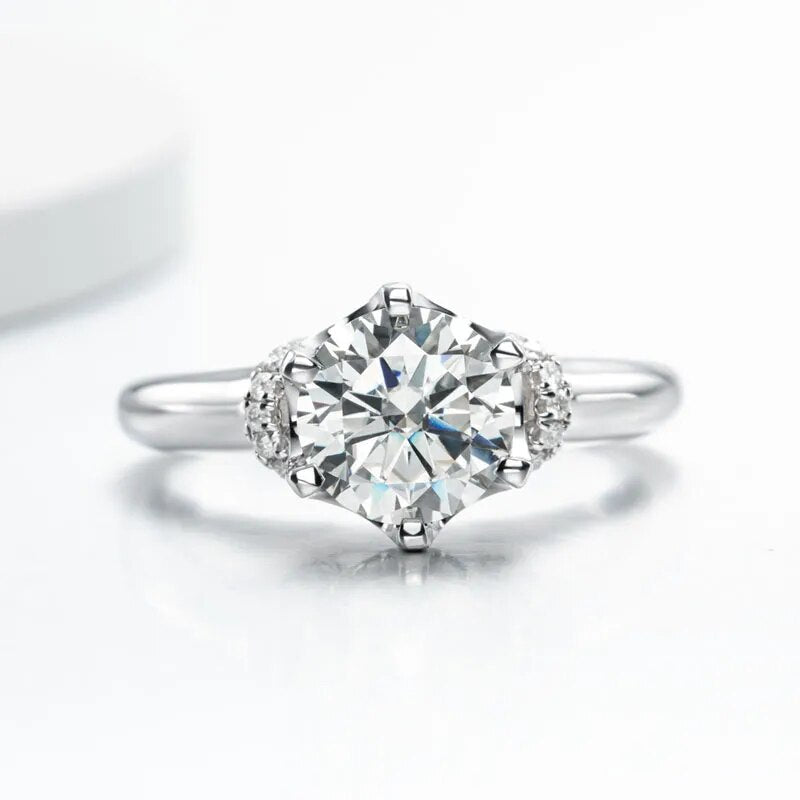 925 Silver 2.5ctw Moissanite Engagement Ring for Women