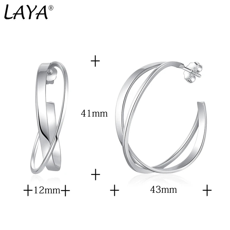 Sterling Silver X Shape Earrings For Women