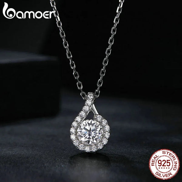 925 Sterling Silver Moissanite Dainty Necklace for Women