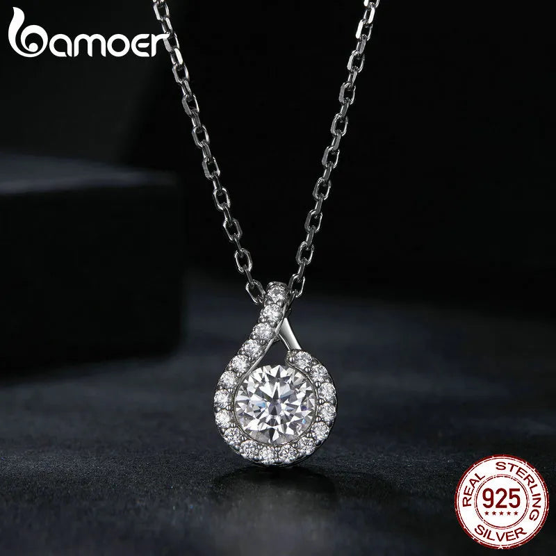 925 Sterling Silver Moissanite Dainty Necklace for Women