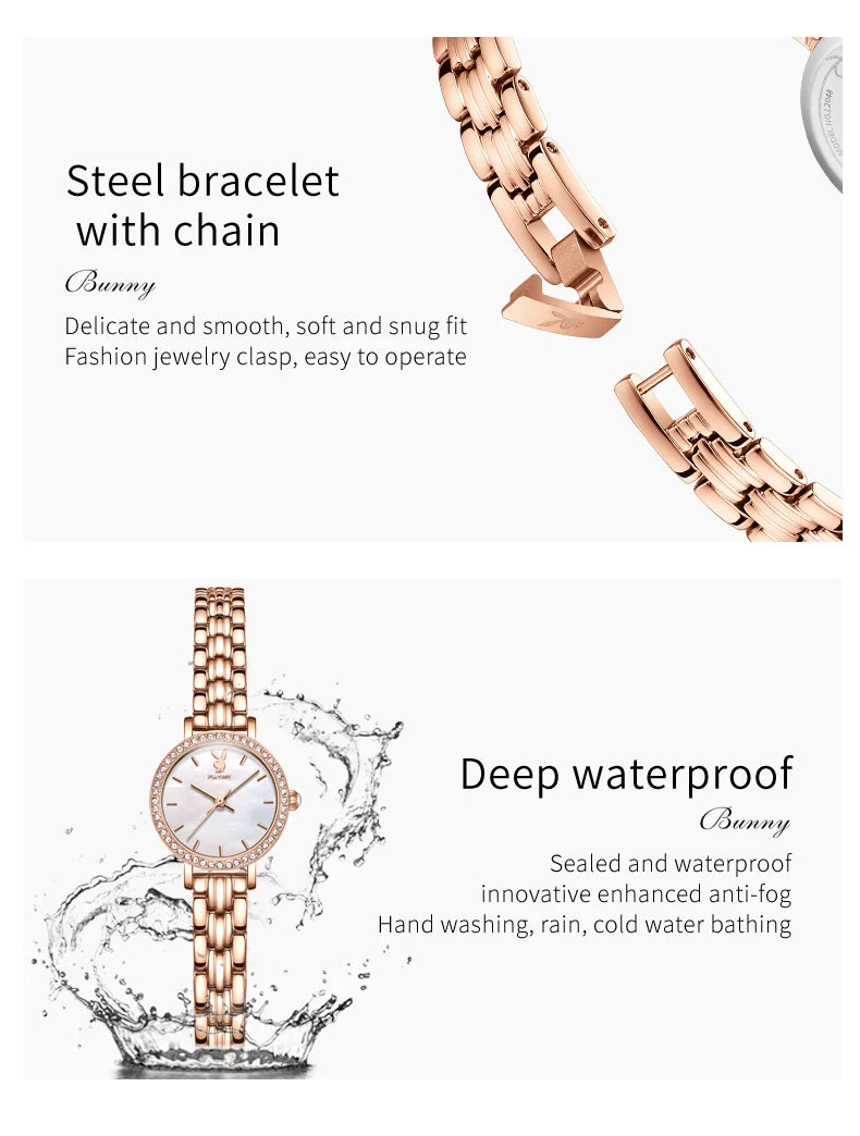 Stainless Steel Quartz Fashion Wristwatch for Women