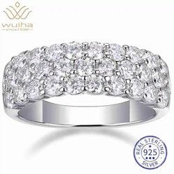 925 Sterling Silver VVS1 D Color Moissanite Diamonds Wedding Band