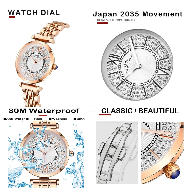 Gold-tone Stainless Steel Fashion Watch for Women