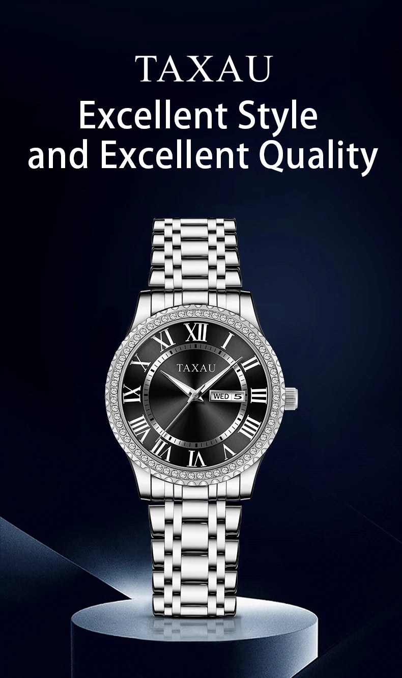 Stainless Steel Quartz Waterproof Watch for Men