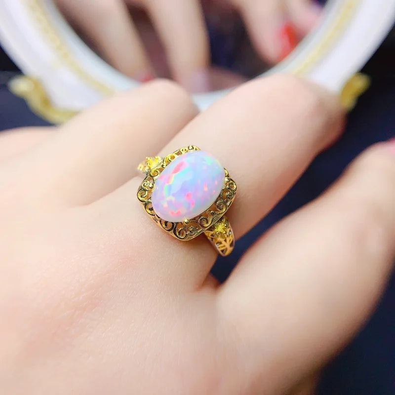 Sterling Silver Opal Ring for Women