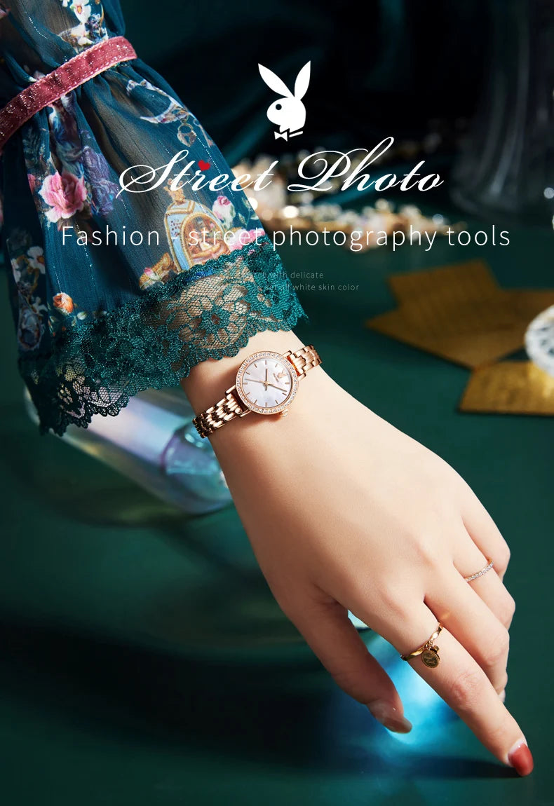 Stainless Steel Quartz Fashion Wristwatch for Women