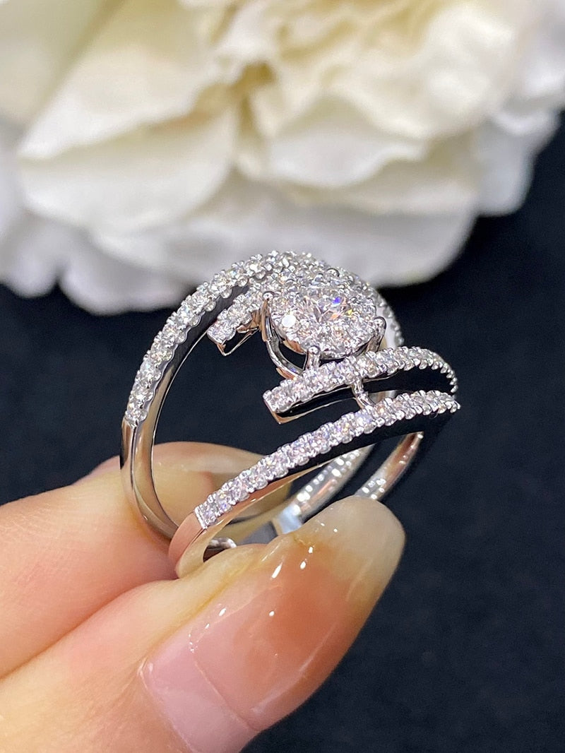 18K White Gold Diamond Rings for Women