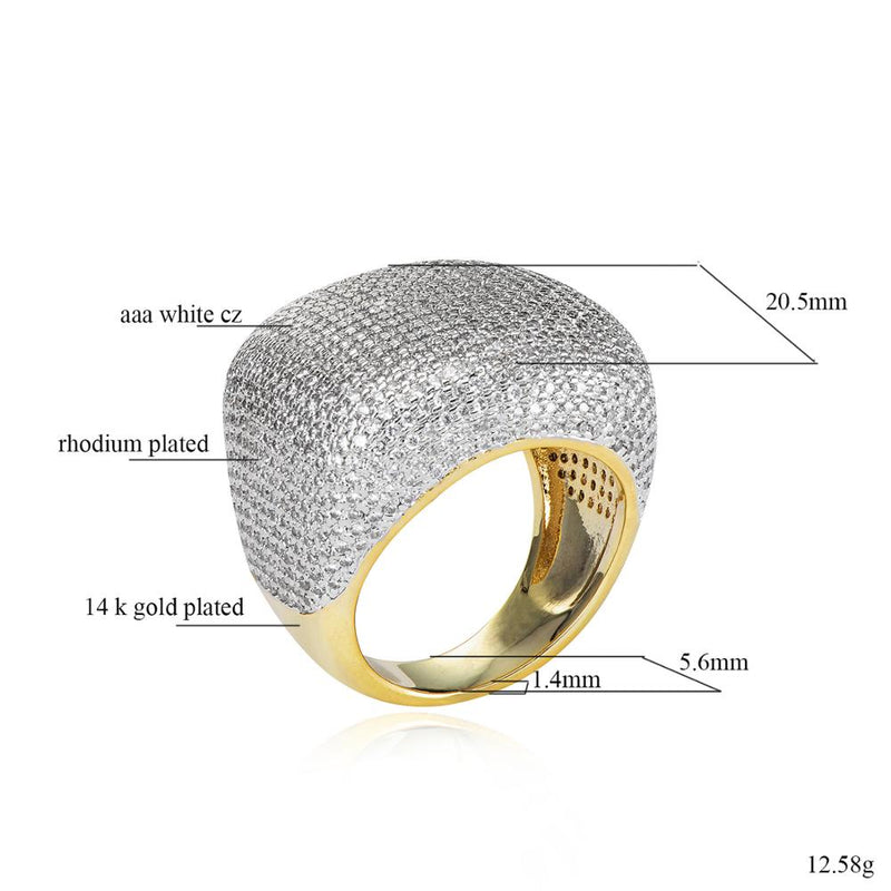 925 Silver Cubic Zirconia Hip Hop Ring for Men