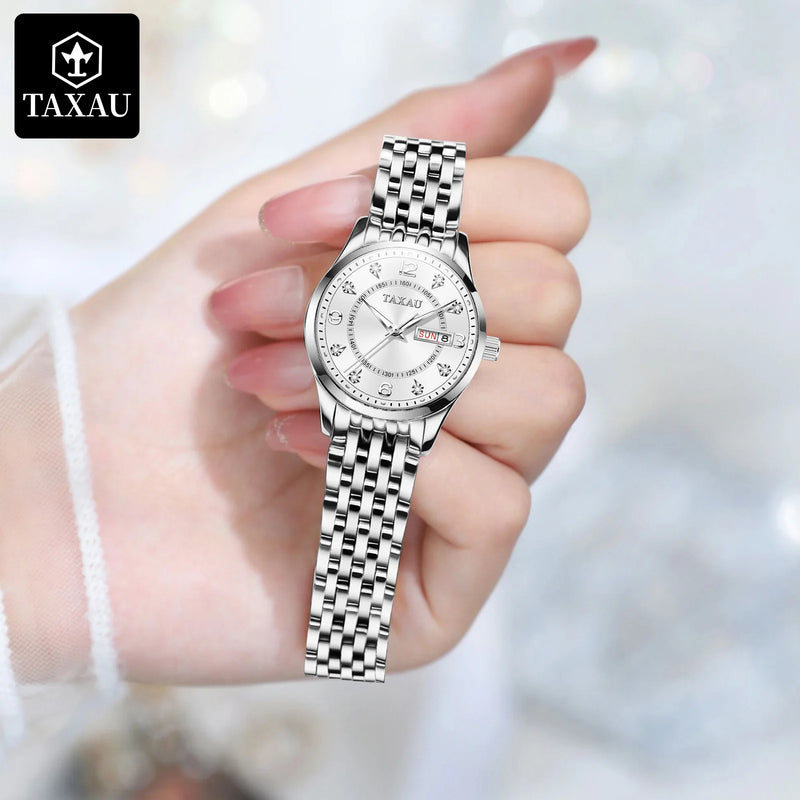 Stainless Steel Quartz Elegant Fashion Waterproof Watch for Women