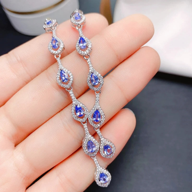 Sterling Silver Heart-Shaped Tanzanite Necklace, with Blue Gemstone