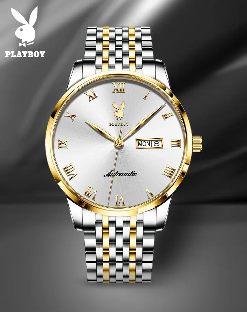 Stainless Steel Waterproof Automatic Mechanical Watch for Men